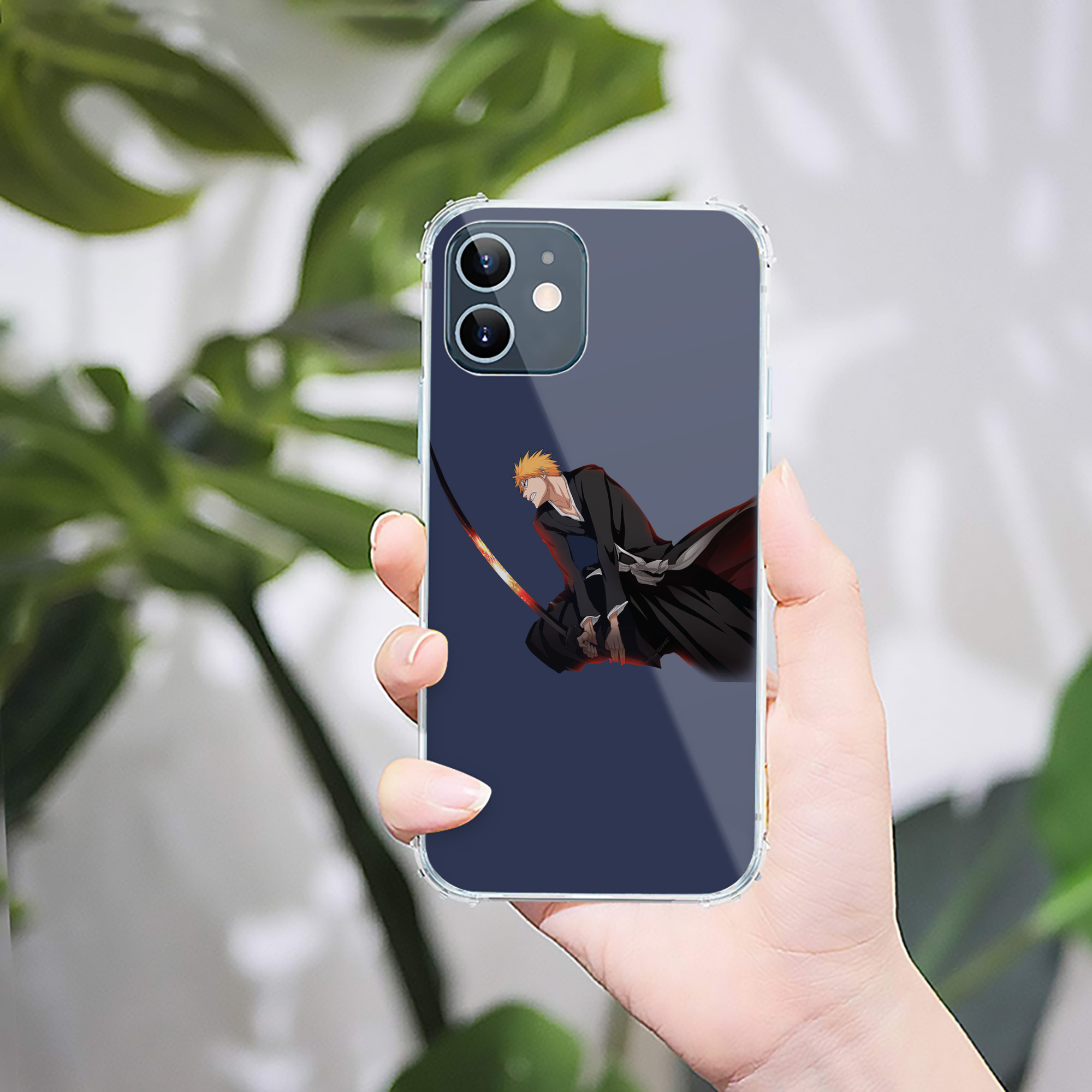 （画像用） ブリーチ 黒崎一護（くろさき いちご）BLEACH Kurosaki Ichigo 【iPhone 12シリーズ対応】透明スマホケース（クリアソフトケース）